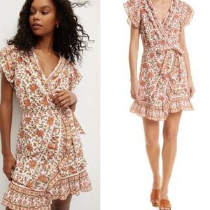Veronica Beard Wrap Dress Mikhail Ruffled Womens 10 Floral $ 548.00 NWT